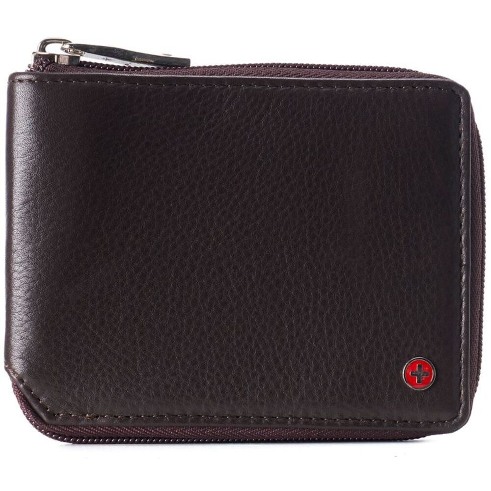 Alpine Swiss Zipper Bifold Wallet for Men Women RFID Protected Genuine Leather
